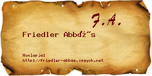 Friedler Abbás névjegykártya